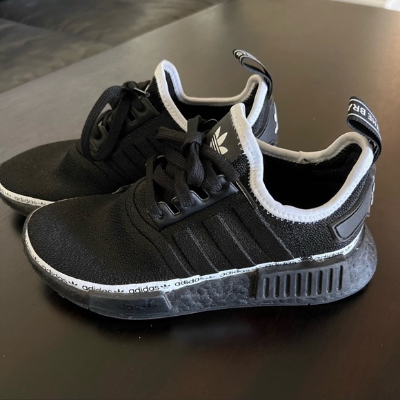 Womens Adidas NMD_R1 'Black Tape Logo' Shoes - Picture 2 of 6